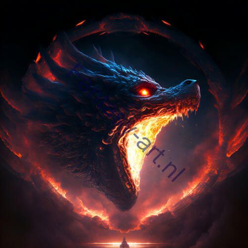 A fantastical dragon with flames expelling from its mouth in a hyper-realistic concept art illustration.