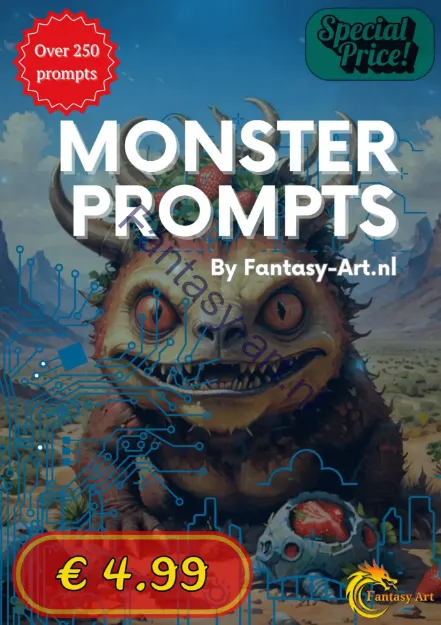 Afbeeldingen van PB-003 Book of prompts: Monsters