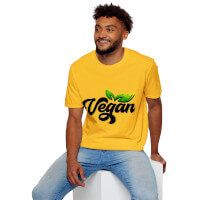 Vegan on a yellow shirt